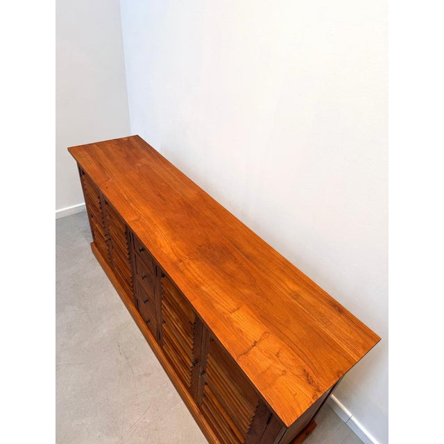 Teak Sideboard with Louvered Doors For Sale - Image 5 of 13
