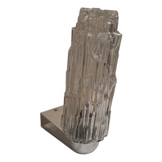 Vintage German Wall Lamp with Chrome-Plated Plastic Frame and Clear Icicle Shade by Böhmer, 1970s For Sale