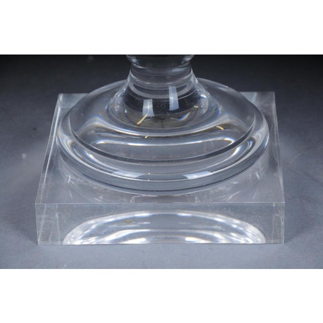 Hollywood Regency Style Acrylic Gold Goblet Vase For Sale - Image 5 of 11