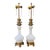 1920 French Opaline Glass Table Lamps With Bronze Base - a Pair For Sale