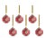 Red Matte Frosted Serenity Glass Ball Ornaments with Gold Glitter - Set of 6, 3.25" For Sale