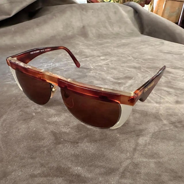 1990s Newer Worn High Quality Italian Sunglasses by Trussardi For Sale - Image 6 of 12