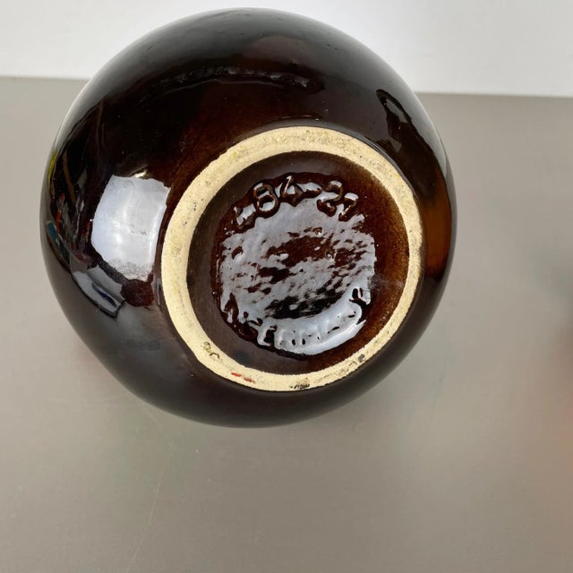 German Multi-Color Fat Lava Pottery Vases from Scheurich, 1970s, Set of 2 For Sale - Image 14 of 17