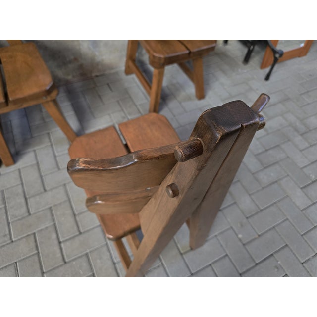 Brutalist Oak Rembrandt Chairs, 1970s, Set of 6 For Sale - Image 17 of 18