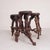 Set of 3 handmade bar stools with natural vine wood and solid oak seats. Very decorative stools for the man cave or home...