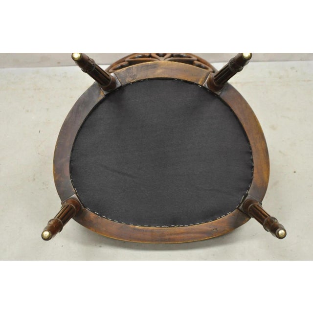 Late 20th Century Theodore Alexander Neoclassical Regency Style Carved Mahogany Leather Arm Chair For Sale - Image 11 of 12