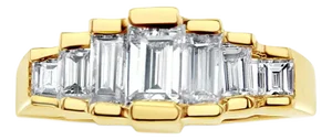 Emerald Cut Fay Baguette Diamond Engagement Ring, Size 3