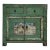 Chinese Distressed Apple Green Graphic Sideboard Console Cabinet For Sale