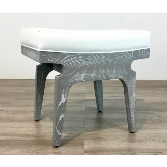 Worlds Away Modern Gray Cerused Fergie Stool For Sale In Atlanta - Image 6 of 6