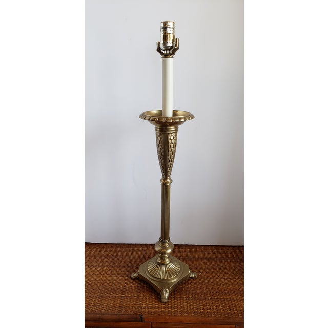 Decorative Solid Brass Candlestick Lamp Chairish