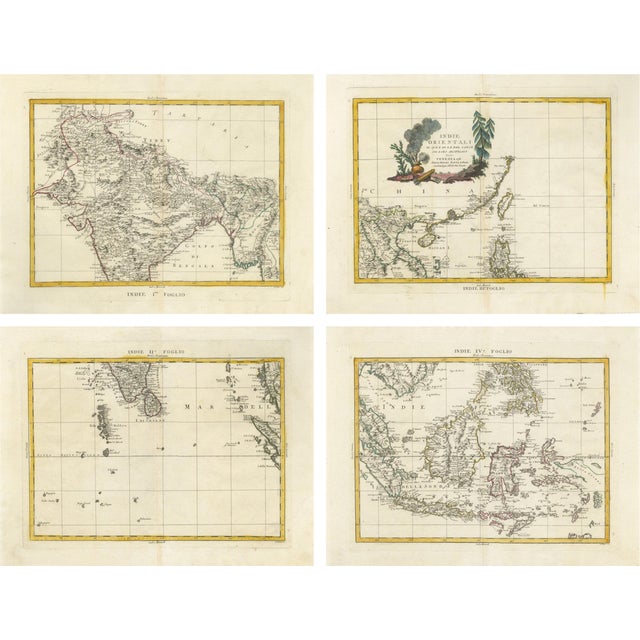 Antique Map Set of East Indies India, 1784, Set of 4 For Sale