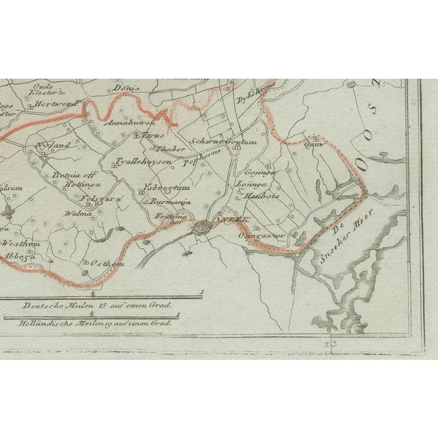 18th Century Antique Map of Sneek and Bolsward in Friesland, 1791 For Sale - Image 5 of 10