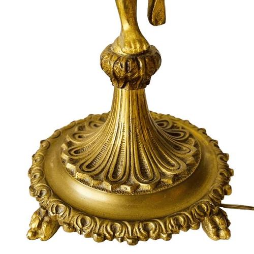 Vintage Hollywood Regency Cherub Table Lamp with Pleated Shade, 1960s For Sale - Image 6 of 13