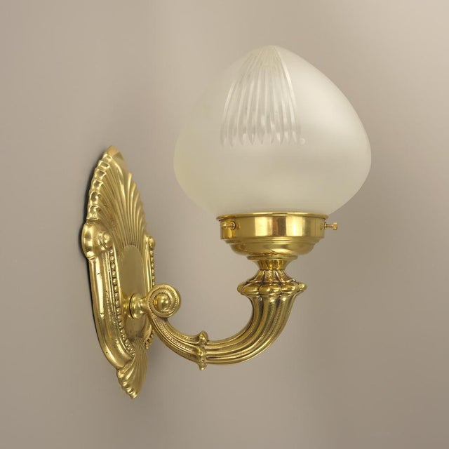 Vintage Brass Wall Lamps, Austria, 1920s, Set of 2 For Sale - Image 3 of 11