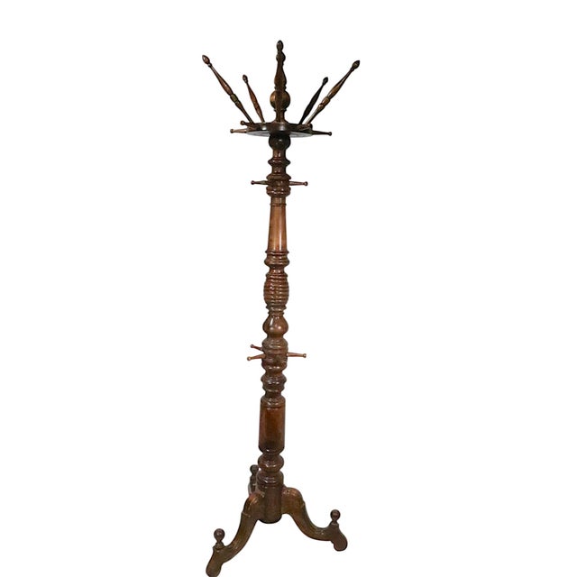 19th Century Victorian Walnut Coat Rack Coat Tree For Sale - Image 11 of 13