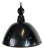 East German Black Enamel Factory Light by LBD Veb Leuchtenbau, Dresden, 1950s For Sale