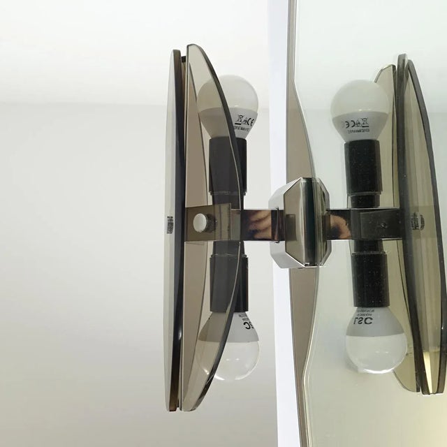 Hollywood Regency 2-Toned Mirror with Lights from Veca, 1960s For Sale - Image 4 of 8