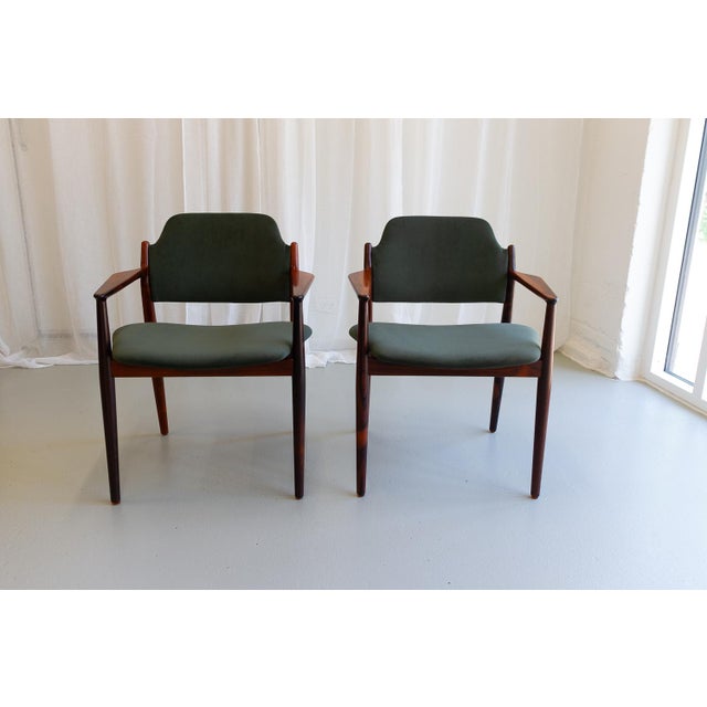 1960s Set of Danish Modern Rosewood Armchairs Model 62a by Arne Vodder for Sibast, 1960s. Set of 2 For Sale - Image 5 of 18