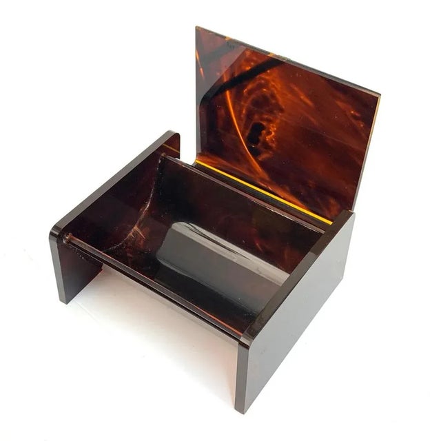 Mid-Century Acrylic Glass & Brass Jewelry Box by Christian Dior, 1970 For Sale - Image 6 of 14