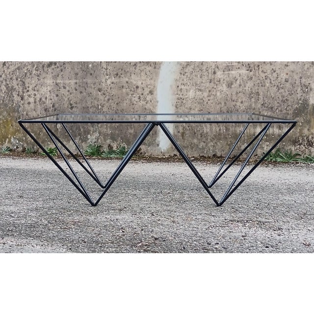 Coffee Table in Metal and Glass, 1980s For Sale - Image 4 of 12