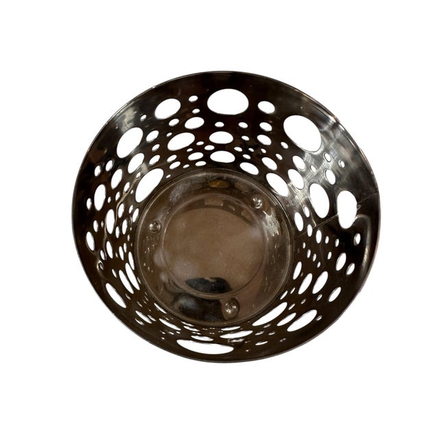 Beautiful shiny stainless steel with a chrome finish geometric cut out Tea light set from Ikea