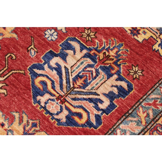1990s Boho Chic Super Kazak Red/Beige Wool Rug - 10'1'' X 14'0'' For Sale - Image 5 of 10