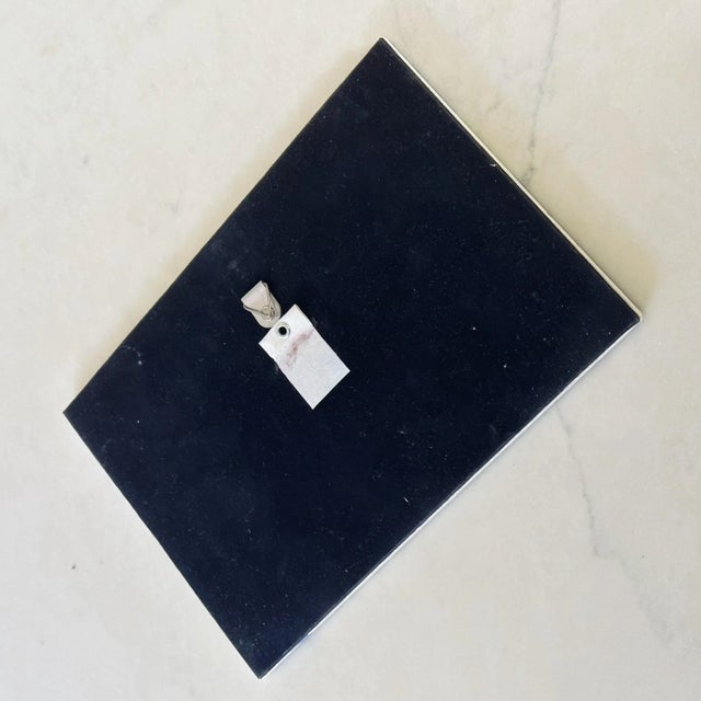 Antique Art Pottery Waterlilly Glazed Decorative Wall Tile in Blue, Green and Pink For Sale In Los Angeles - Image 6 of 7