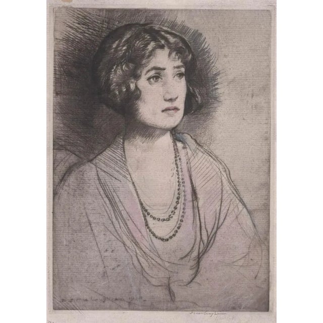 Portraiture 1924 Donald Shaw MacLaughlan Portrait of Vera For Sale - Image 3 of 3
