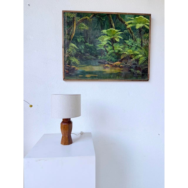 1950s Brutalist Walnut Table Lamp, 1950s For Sale - Image 5 of 18