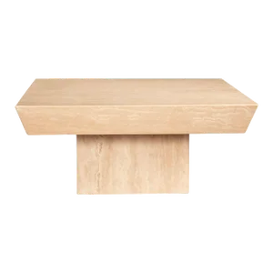 1970s Italian Modern Travertine Coffee Table Attributed to Angelo Mangiarotti