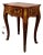French Louis XV Style Console Side Table – Rich Wood Marquetry With Gilded Bronze Details & Single Drawer For Sale
