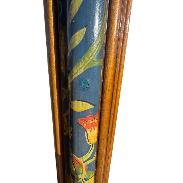 Traditional Vintage Floral Painted Wood Framed Mirror. For Sale - Image 3 of 6