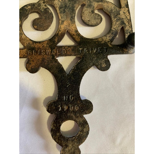 Early 20th Century Griswold Cast Iron Trivet With Ornate Scrollwork For Sale - Image 11 of 12