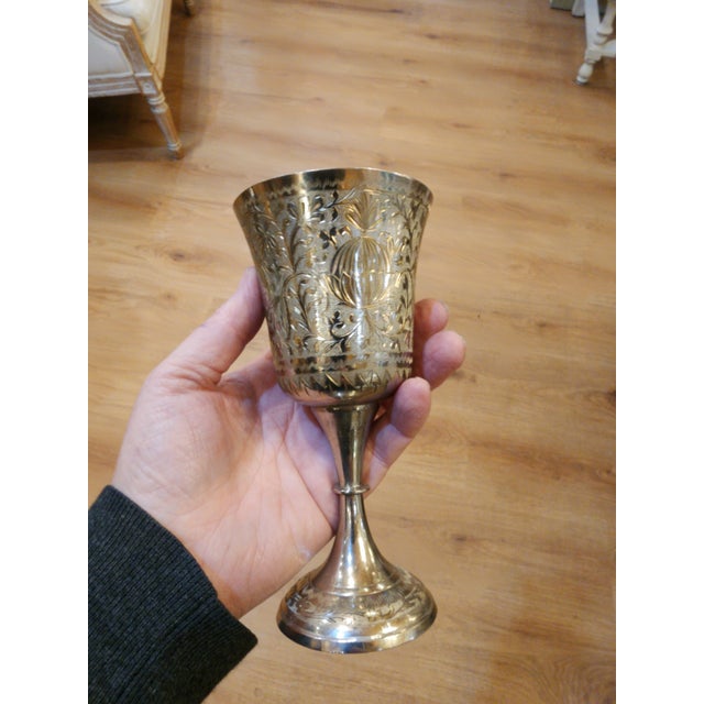 1970s Set if 12 Silver Plate Wine Goblets For Sale In Seattle - Image 6 of 6
