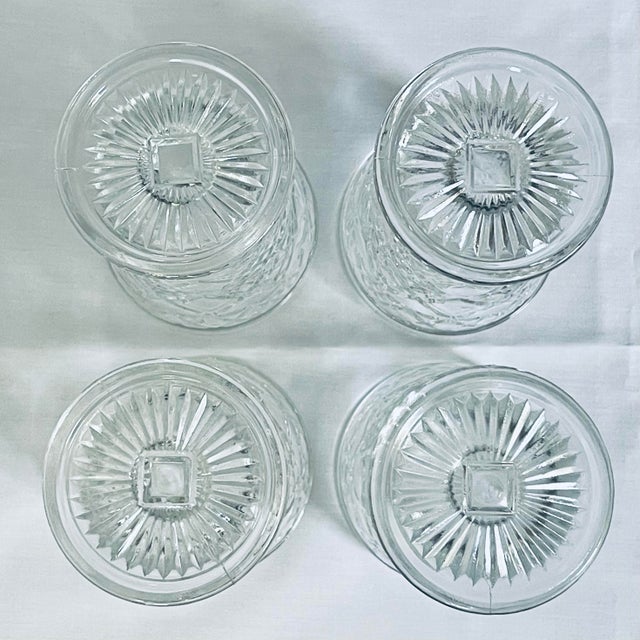 Mid 20th Century Pressed Glass Tall Glasses -Set of Four For Sale - Image 9 of 10