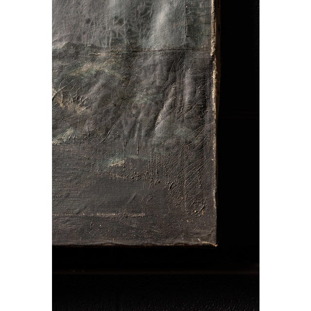 Antique Maritime Oil Painting of a Sailing Ship in a Storm For Sale In Chicago - Image 6 of 7