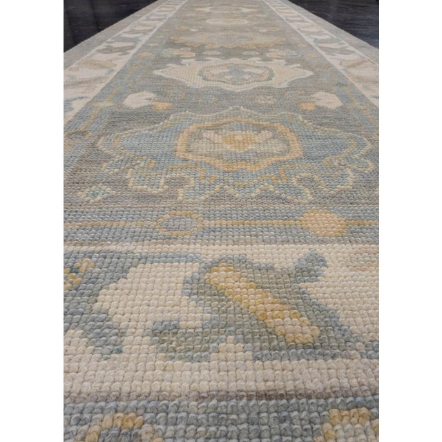 Textile Turkish Oushak Runner Rug 2'10" x 9'1" For Sale - Image 7 of 8