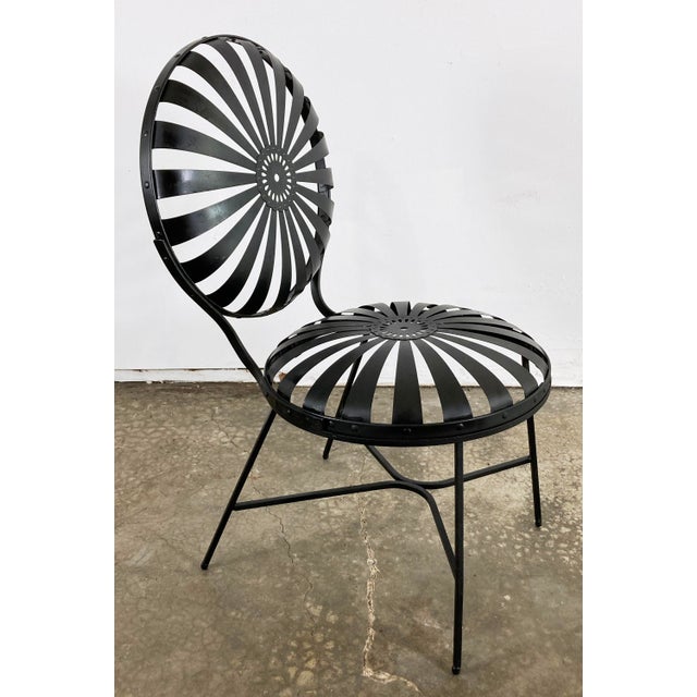 Early 20th Century Antique Francois Carre Black Sunburst Garden Chair For Sale - Image 5 of 11