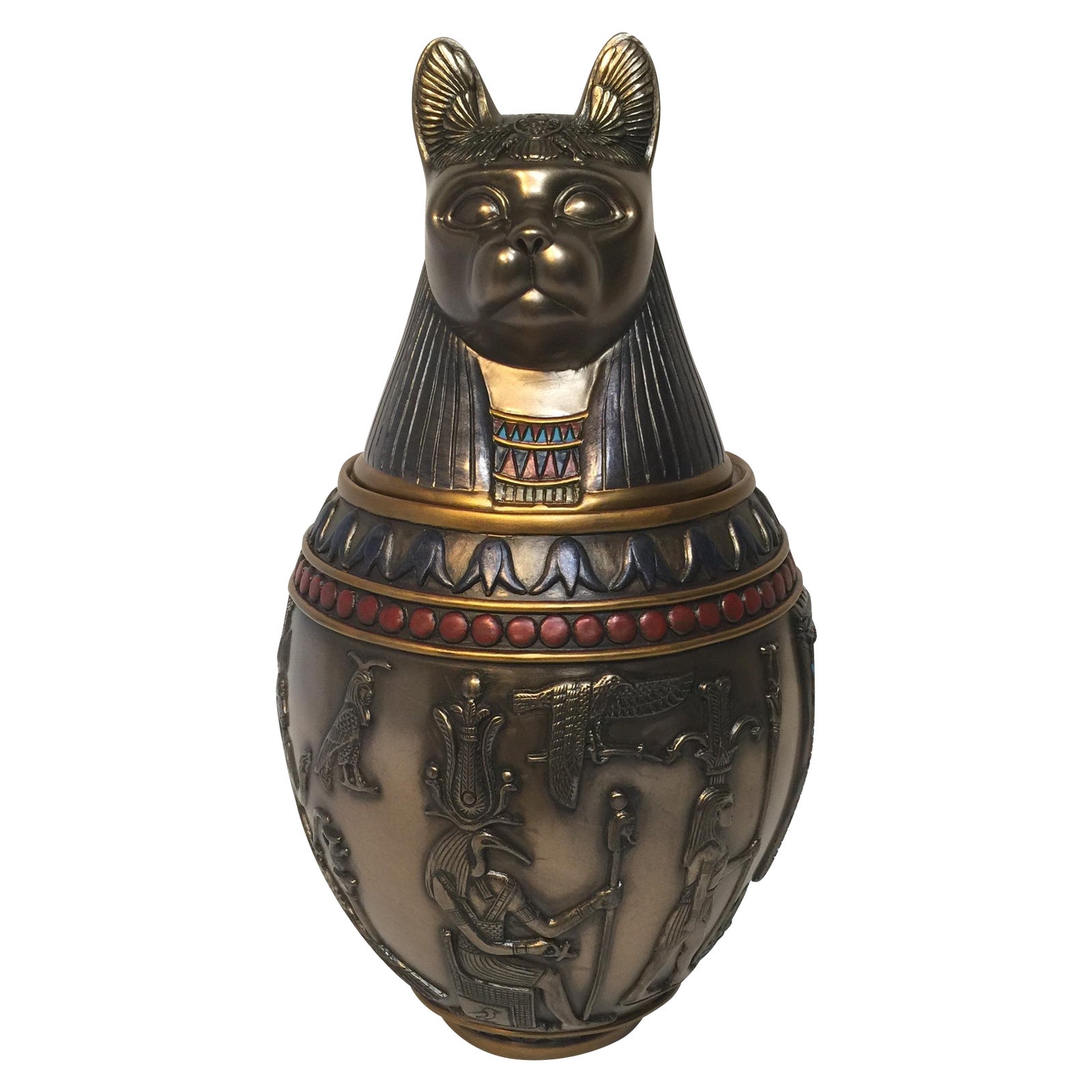 Large Egyptian Cat Urn Chairish