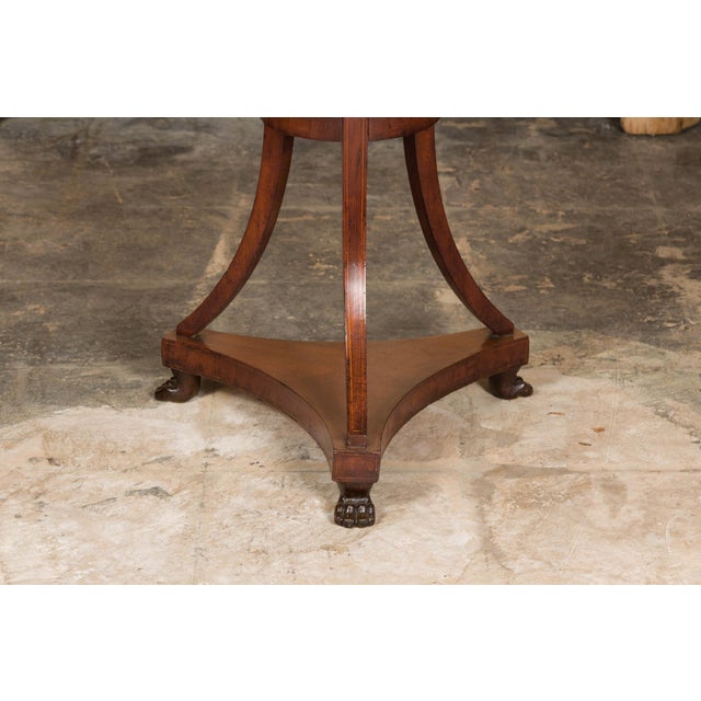 Italian 1800s Walnut Guéridon Side Table with Carved Apron and Gilt Spheres For Sale - Image 9 of 12