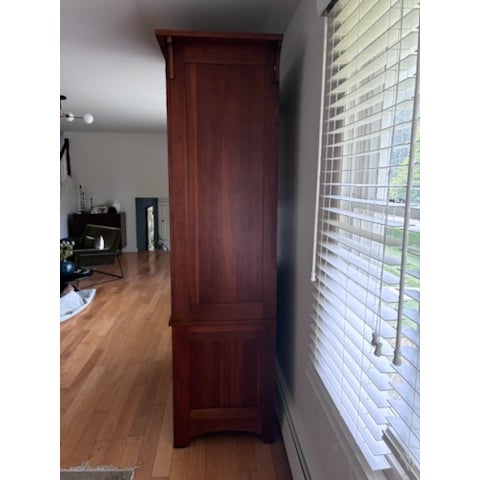 Beautiful rich walnut looking solid wood (believe its rosewood ) modern asian style entertainment armoire can fit a 40 in...