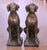 French Pair of Mid-Century French Bronzed-Finish Cast Stone Labrador Dog Sculptures For Sale - Image 3 of 9