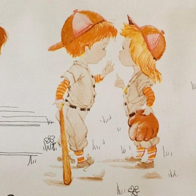 Vintage Wallpaper Fran Mar 1978 Nursery 2+ Roll Girls Bedroom Playroom 27'' W For Sale In Pittsburgh - Image 6 of 8