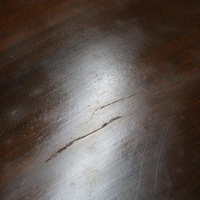 Brown Antique Berkey and Gay Kittinger School Carved Walnut Trestle Table C1930 For Sale - Image 8 of 18