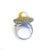 Baroque Bochic “Orient” Vintage South Sea Pearl & Sapphire Ring Set 18K Gold & Silver For Sale - Image 3 of 9