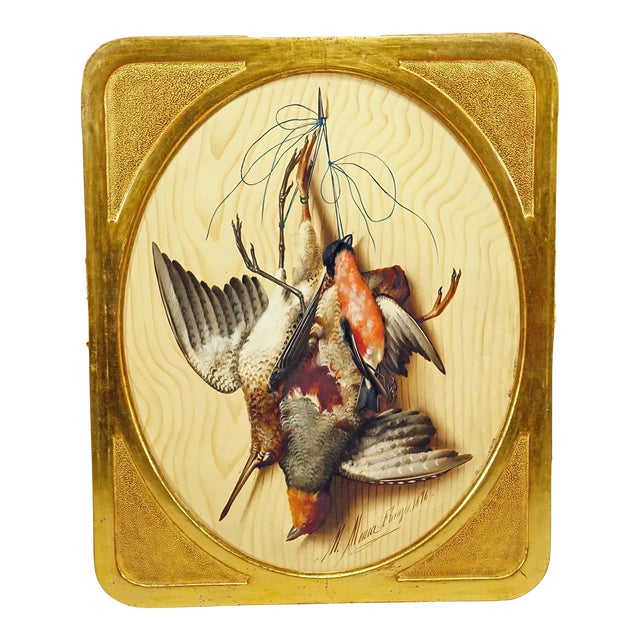 Antique Trompe l'Oeil Painting by Micheangelo Meucci, Florence 1867 For Sale