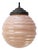 French Pink Reeded Clichy Glass Pendant Lamp For Sale