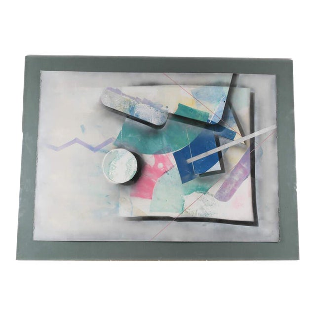 Framed Lucite Case Mixed Media Abstract Signed by Dennis Frings For Sale