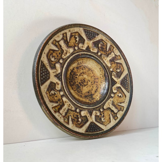 Mid-Century Modern Mid-Century Brutalist Glazed Stoneware Dish by Jørgen Mogensen for Royal Copenhagen, 1960s For Sale - Image 3 of 9
