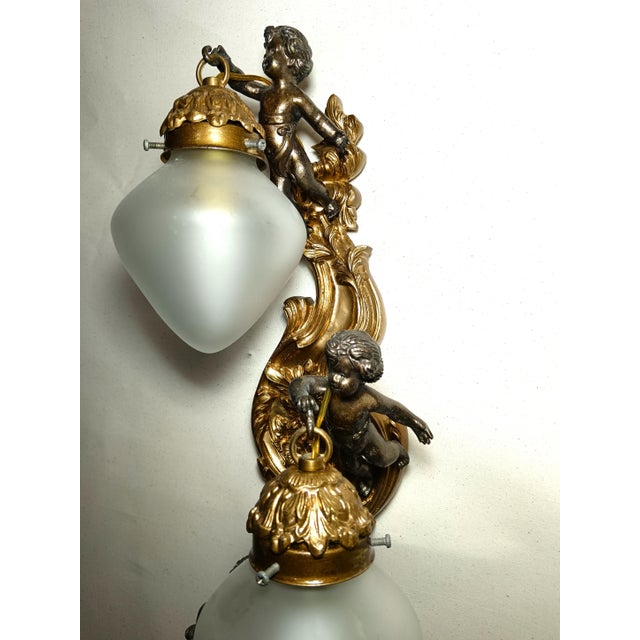 Large Vintage Napoleon III Style Wall Light, 1950s For Sale - Image 4 of 17